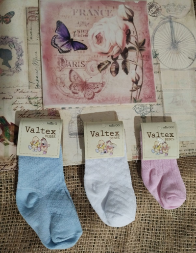 Medias para Bebé Valtex Acanaladas | Algodón Delicado