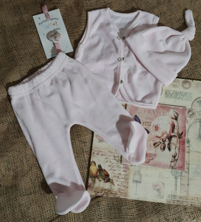 Ajuar Plush de Nacimiento | Emma | Algodón & Plush Set 4 Piezas