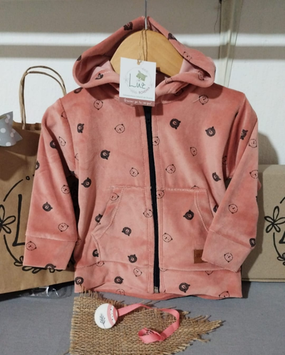 Conjunto Campera + Babucha Terracota & Ositos | Plush