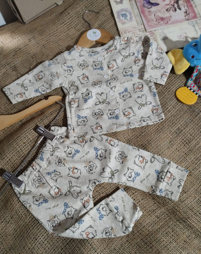 Conjunto Bebé Octavio | Saquito + Pantaloncito | Picot