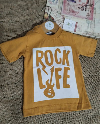 Remera Manga Corta Bebé | Estampa Rock Life | Algodón Peinado&nbsp;