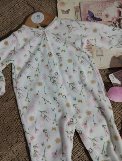 Enterito Beba Floral Rosa Suave | Plush