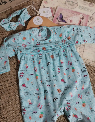 Enterito Beba + Vincha | Brezza | Algodón Peinado