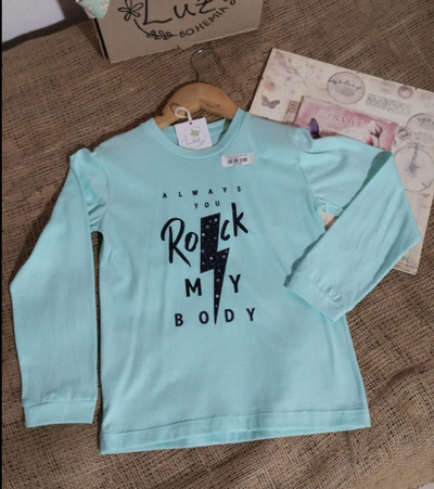 Remera Manga Larga | Rock Algodón | Peinado Premium