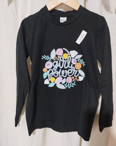 Remera Manga Larga | Girl Power | Algodón Peinado Premium
