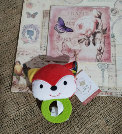 Sonajero de Peluche con Mordillo | Zorrito | plush Ultra Liviano Hipoalergénico