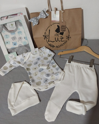 Bebé Set Nacimiento | Ignacio | Algodón Peinado 3 Piezas