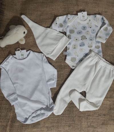 Bebé Set Nacimiento | Ignacio | Algodón Peinado 3 Piezas