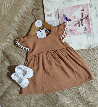 Vestido de Beba Lino volados & puntilla  "Renata"
