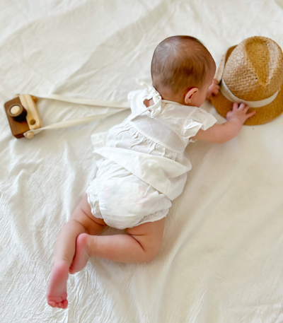 Bombachudo + Vincha Beba Volados | Brunella | Lino Blanco