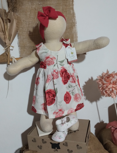 Vestido Beba Body | Nina Rojo | Algodón Peinado Floral