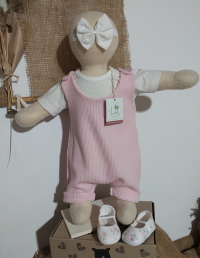 Conjunto Jardinero Corto + Body | Incanto | Wafle y Algodón 100%