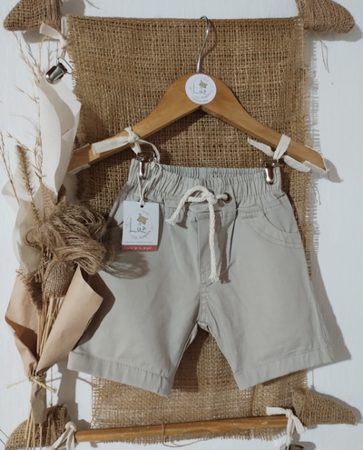 ~Bermuda Corta Gabardina de Bebés c / cordón~