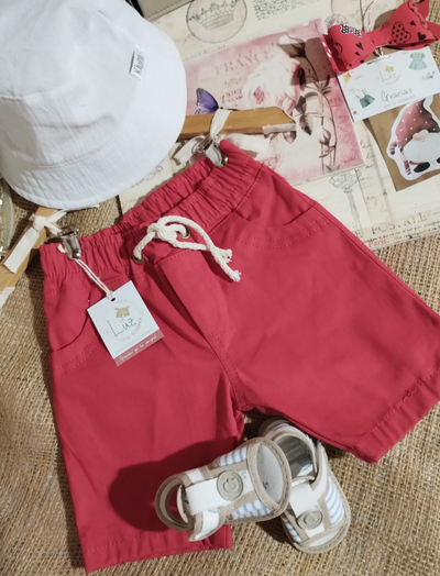 ~Bermuda Corta Gabardina de Bebés c / cordón~