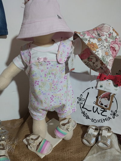 Conjunto Jardinero Corto + Body | Sussurro | Algodón 100% 