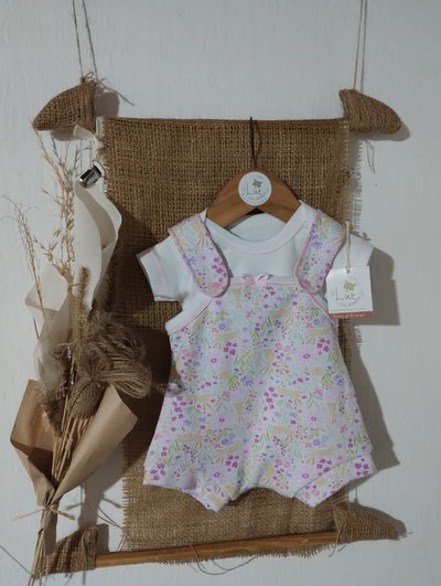 Conjunto Jardinero Corto + Body | Sussurro | Algodón 100% 