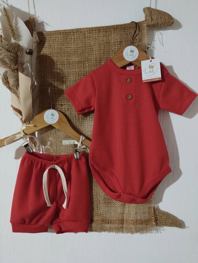 Set Body&nbsp; Mangas Cortas + Short | Teddy | Wafle