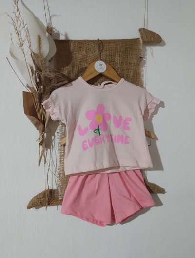 Conjunto Beba Martina | Remera Volados + Short | Algodón