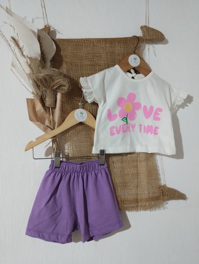 Conjunto Beba Martina | Remera Volados + Short | Algodón