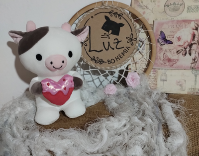 Peluche Vaquita Corazón Muuu / Perrito Corazón Guau | Suaves y Esponjosos