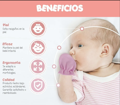 Manoplas Antirasguños para Recién Nacido 
