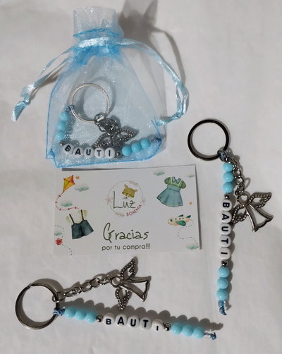 Souvenirs de Bautismo | Llavero Personalizado | Nombre y Dije&nbsp;