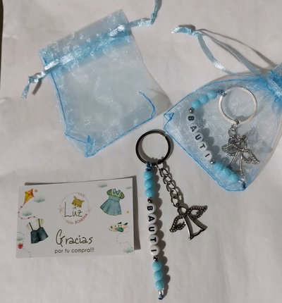 Souvenirs de Bautismo | Llavero Personalizado | Nombre y Dije&nbsp;