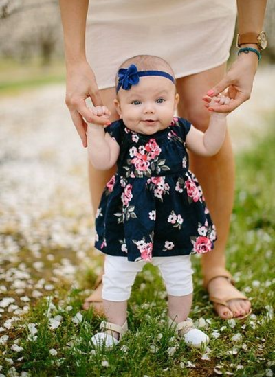 Vestido de Beba + Bombachudo + Vincha | Estampa Vintage Floral | Algodón&nbsp;