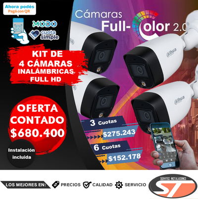 KIT DE 4 CÁMARAS FULL COLOR