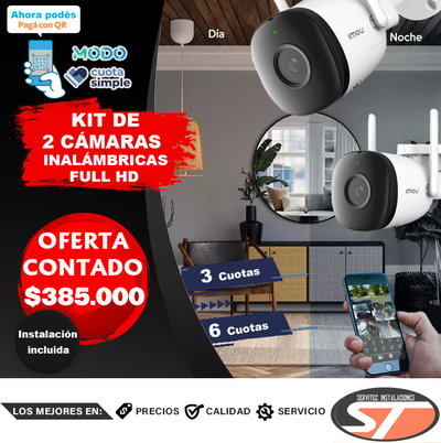KIT DE 2 CÁMARAS INALÁMBRICAS FULL HD