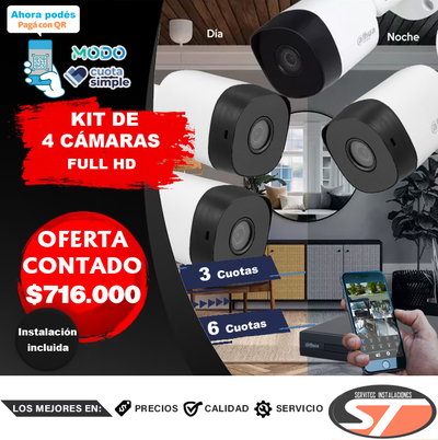 KIT BÁSICO DE 4 CÁMARAS FULL HD