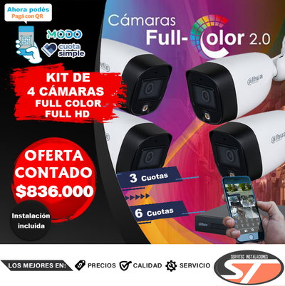 KIT BÁSICO DE 4 CÁMARAS FULL COLOR