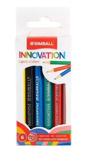 Lapices de colores Simball x 6 cortos innovation