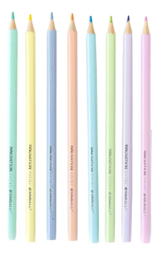 Lapices de colores pastel Simball x 8 largos