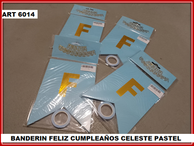 ART 6014 BANDERIN FELIZ CUMPLEAÑOS CELESTE