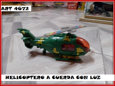 ART 4672 HELICOPTERO MILITAR A CUERDA CON LUZ