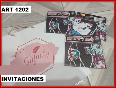ART 1202 INVITACIONES LIBRITO X10 MONSTER HIG