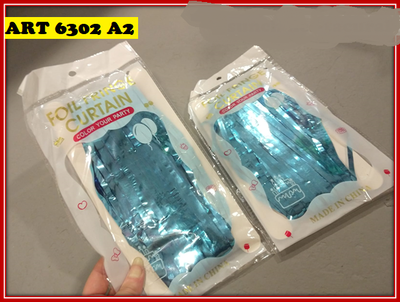 ART 6302 CORTINA LLUVIA METALIZADA CELESTE