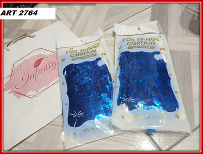 ART 2764 CORTINA LLUVIA METALIZADA AZUL