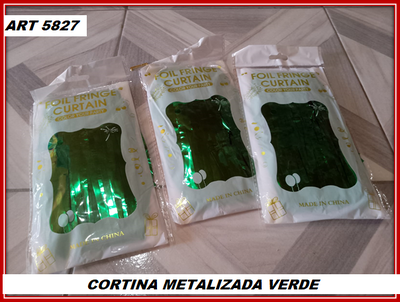 ART 5827 CORTINA LLUVIA METALIZADA VERDE