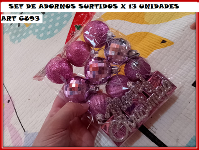 ART 6893 ADORNOS X13 (ESFERAS REGALOS CARTEL)