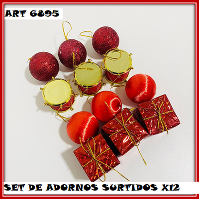 ART 6895 ADORNOS X12 (TAMBOR ESFERAS REGALOS)