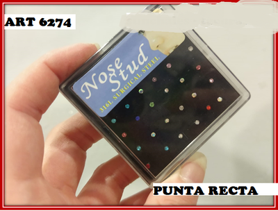 ART 6274 PIRCIN NARIZ RECTO STRAS COLOR X1