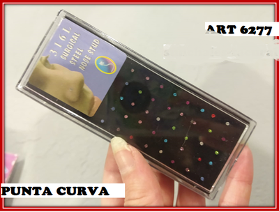 ART 6277 PIRCING NARIZ CURVO STRAS COLOR X1