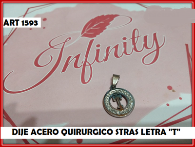 ART 1593 DIJE LETRA "T" STRAS