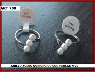 ART 768 ANILLO PERLAS N°20