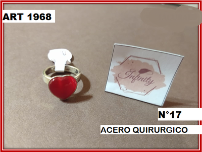 ART 1968 ANILLO CORAZON ESMALTADO N°17