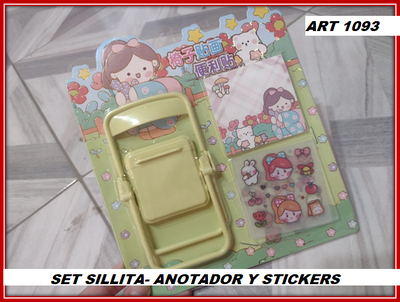 ART 1093 SET NOTAS, STICKER Y SILLA