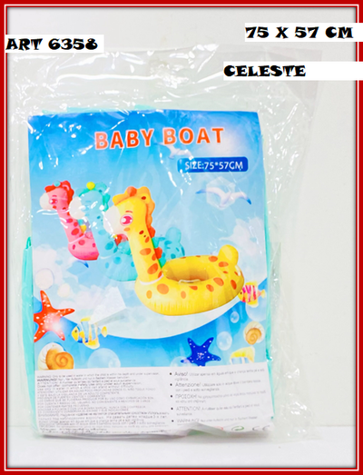 ART 6358 FLOTADOR JIRAFA VERDE 75 X 57CM