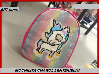 ART 6086 MOCHILA CHICA CON BRILLO
